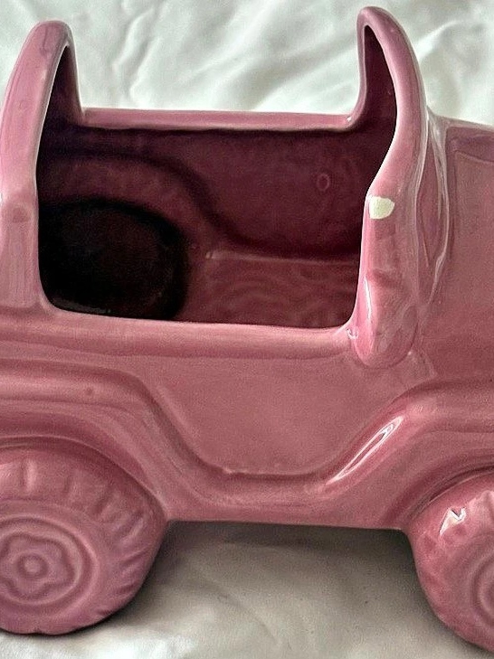 Pink Ceramic Truck Planter Decor